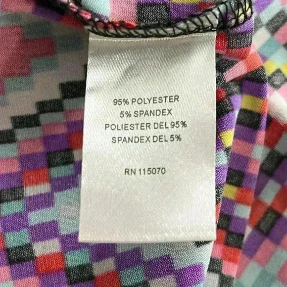 Nina Leonard Checkered Chevron Multicolored Dress - Picture 7 of 11